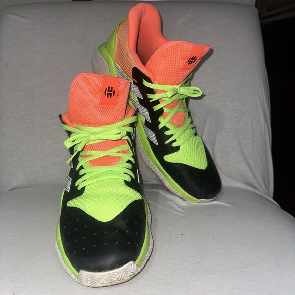 ADIDAS JAMES HARDEN STEPBACK BASKETBALL SNEAKER MEN SHOES BLACK/GREEN SZ 18 - Picture 1 of 10